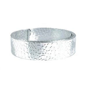Aluminiumdraht Ø 30mm Flach - Steinoptik - 3m / Farbe Silber