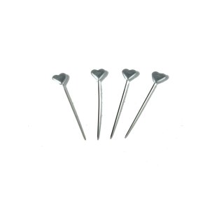 Decoration Needles - Heart - 60mm Long - Color Silver