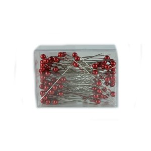 Pearl Needles - Ø 6mm - ca. 500Pieces. - Color Red